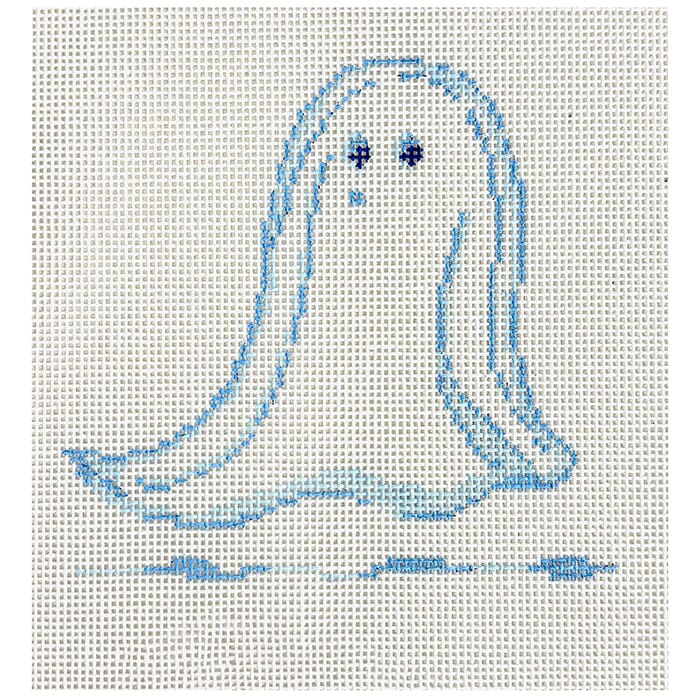 Ghost 2 Boo & White Collection Painted Canvas The Plum Stitchery - 1