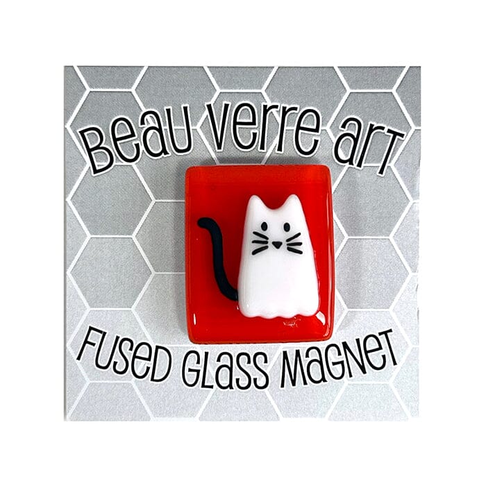 Ghost Cat Fused Glass Needleminder Accessories Beau Verre Art