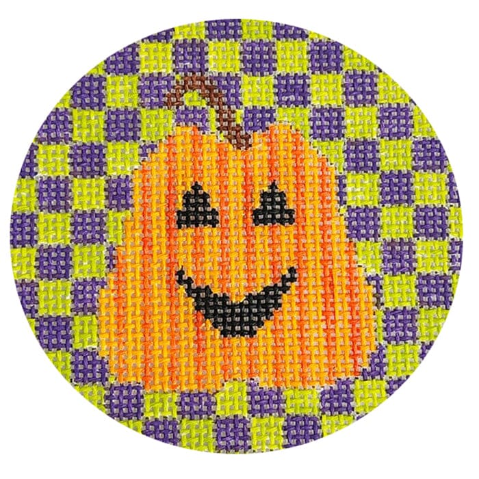 Ghost on Purple & Green Checks Painted Canvas Kristine Kingston - 1