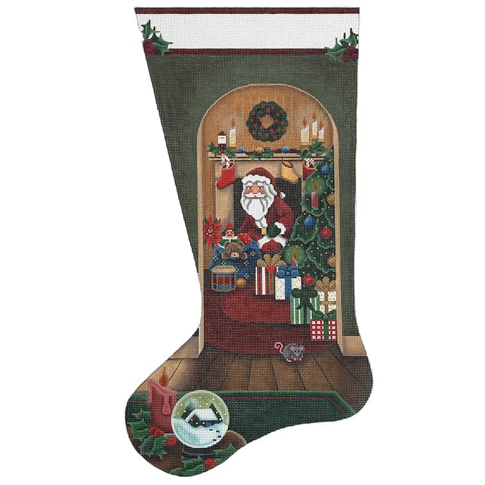Gift Santa Stocking Painted Canvas Melissa Shirley Designs