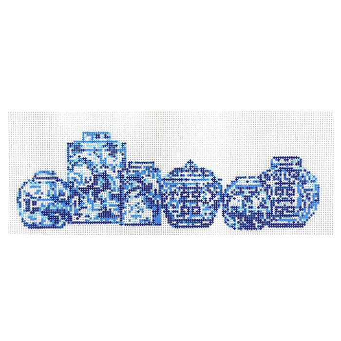Ginger Jars Clutch Painted Canvas The Gingham Stitchery - 1
