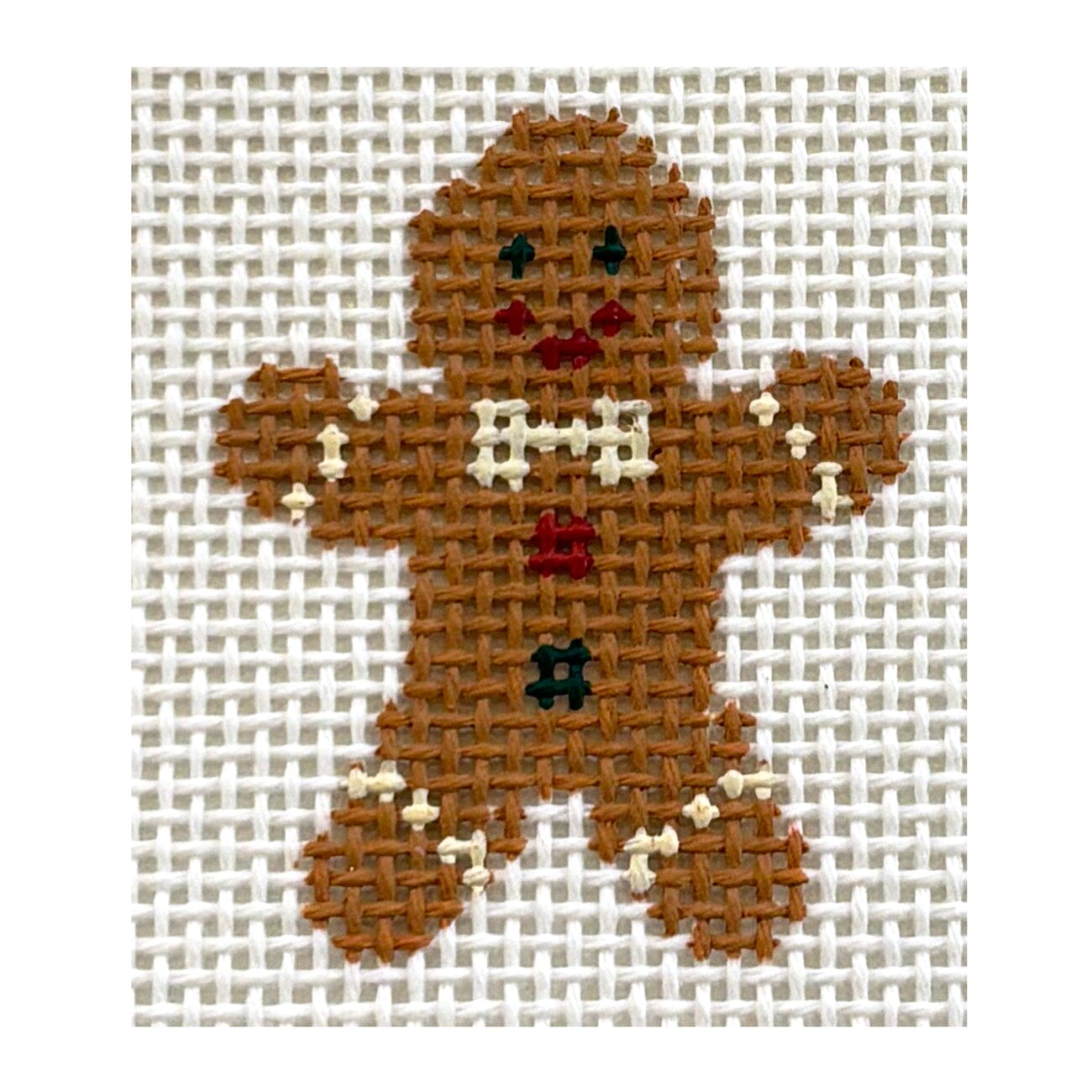 Gingerbread Man Mini Painted Canvas MF Needlepoint - 1