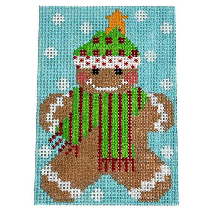 Gingerbread Ornament - Scarf with Dots Painted Canvas Danji Designs