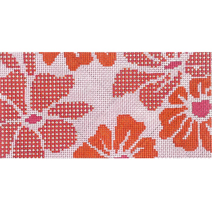 Gingham Blooms Sherbert 3x6 Painted Canvas Rachel Barri Designs - 1