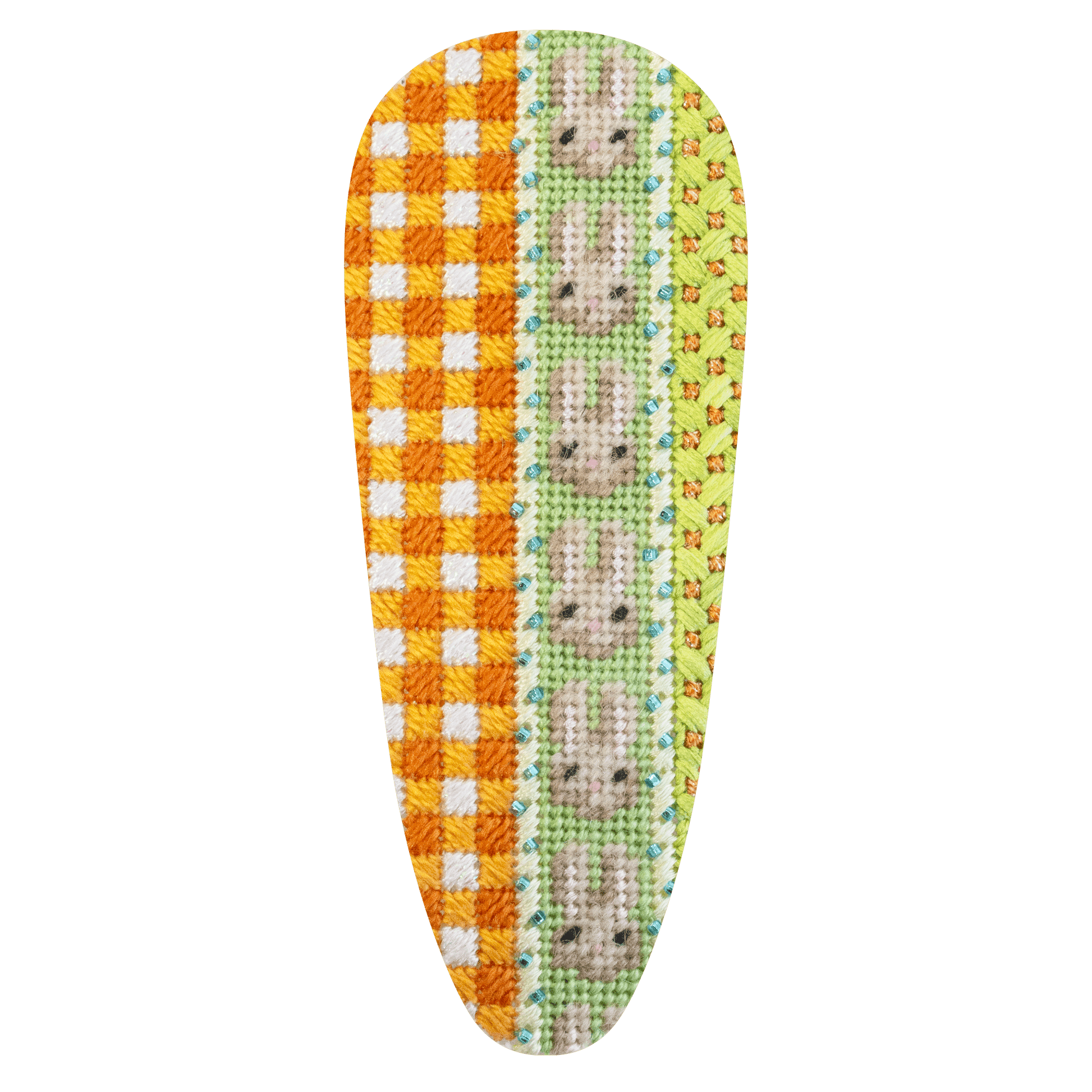 Gingham / Bunnies / Dots Carrot with Stitch Guide Painted Canvas Associated Talents 