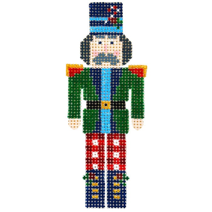 Gingham Nutcracker Red Printed Canvas SLS Needlepoint - 1