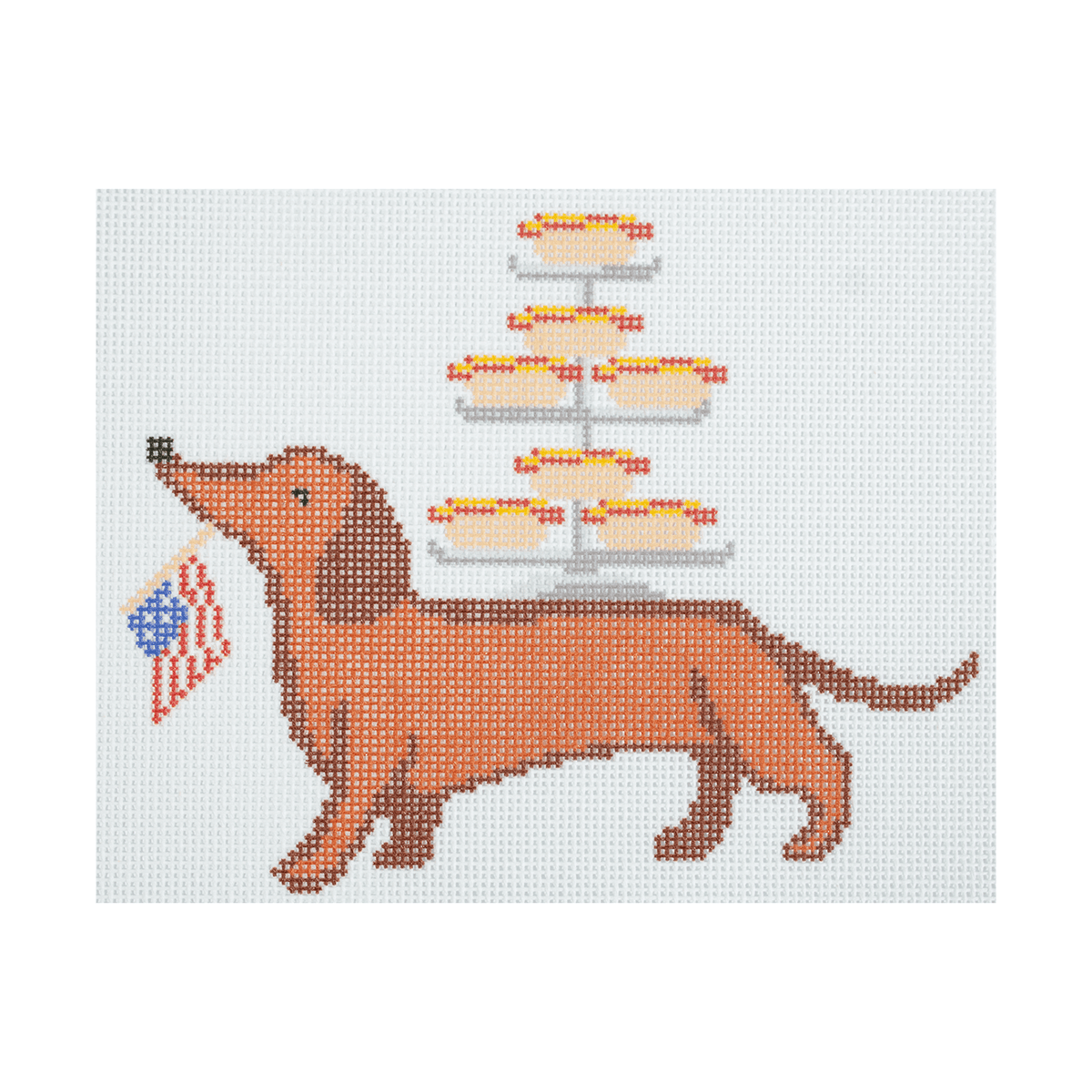Glizzy Dawg Printed Canvas Ivy Thread Needlepoint - 1
