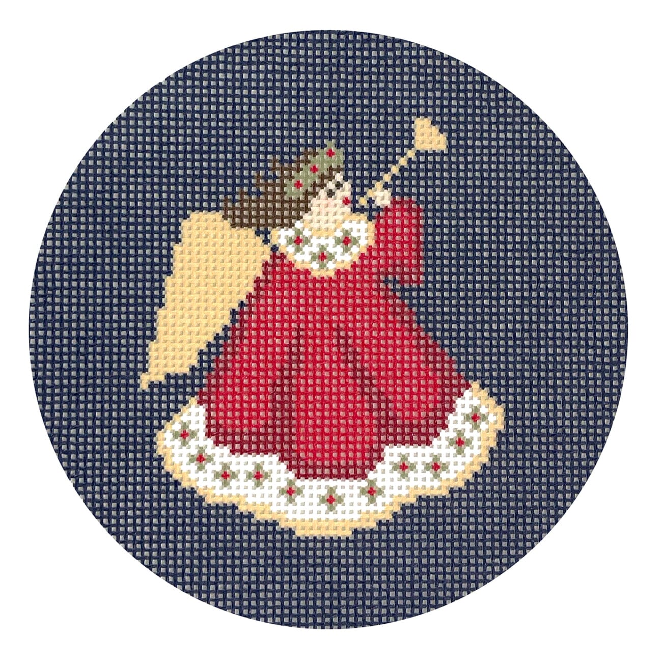 Gloria Angel, Red Round Painted Canvas KCN Designers - 1