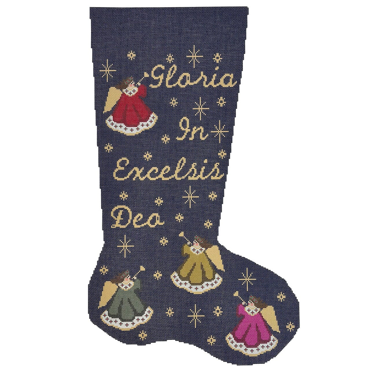Gloria Angels Stocking Painted Canvas KCN Designers - 1