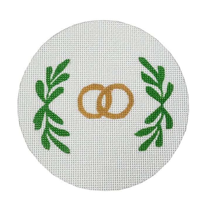 Gold Wedding Rings Round Painted Canvas KCN Designers - 1