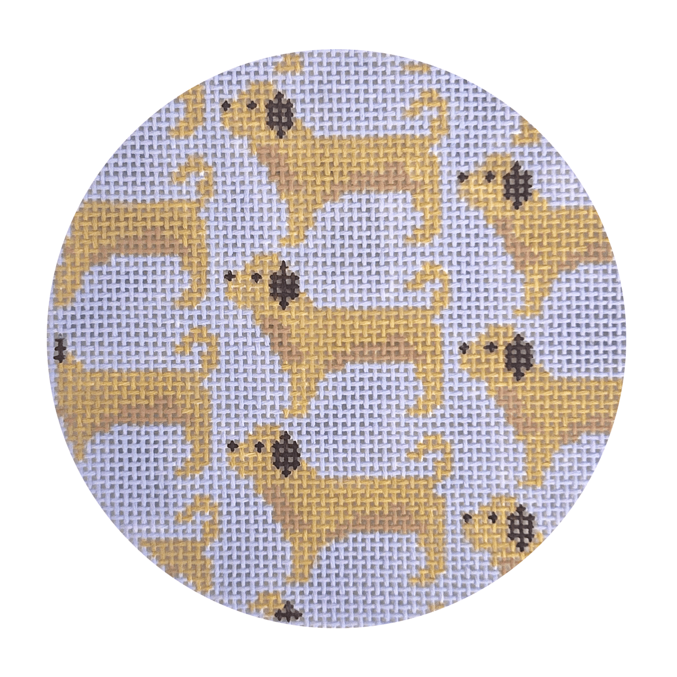 Golden Doodle Repeat Round Painted Canvas Mopsey Designs - 1
