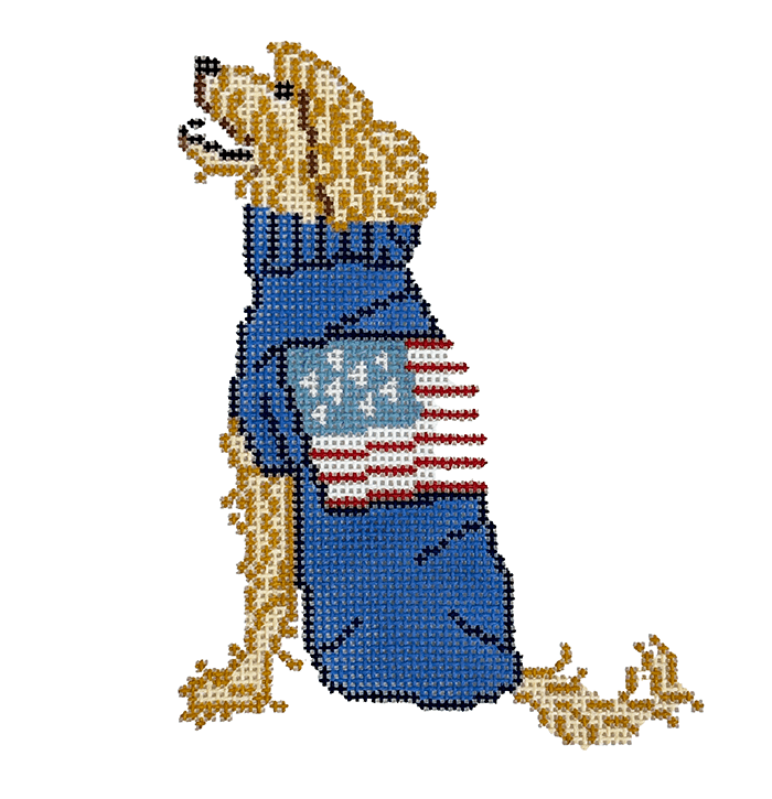 Golden Doodle with Sweater Painted Canvas Froopy Designs - 1