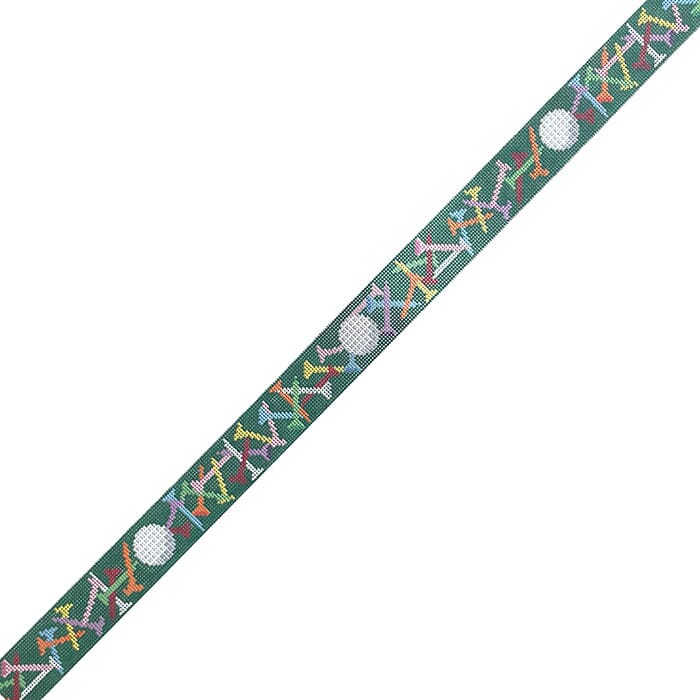 Golf Balls and Tees Belt Painted Canvas Susan Roberts Needlepoint Designs Inc. - 1