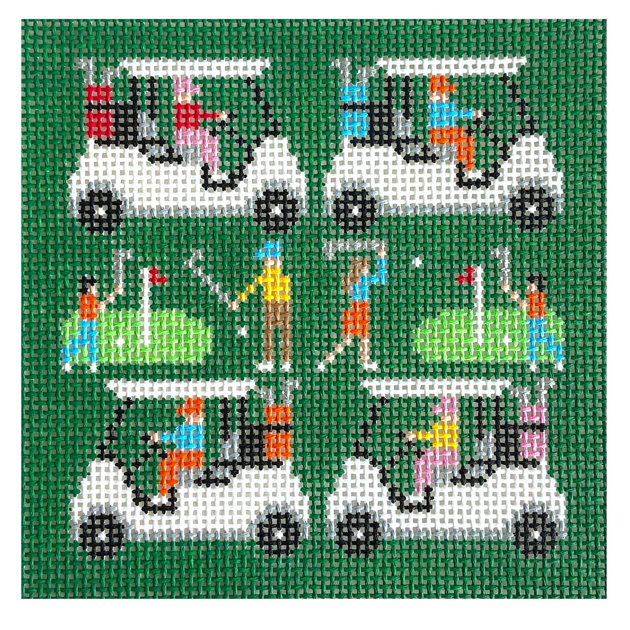 Golfers Square 5x5 Painted Canvas Doolittle Stitchery