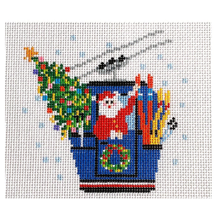 Gondola Santa Painted Canvas Wipstitch Needleworks