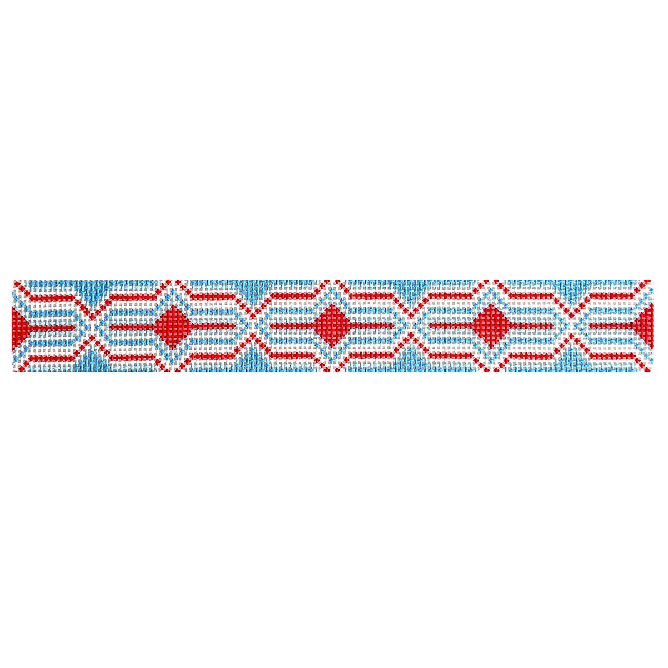 Granada Red Key Fob Painted Canvas Wipstitch Needleworks - 1