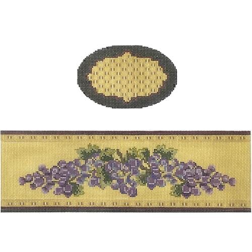 Grape Basket hinged box with hardware Painted Canvas Funda Scully - 1