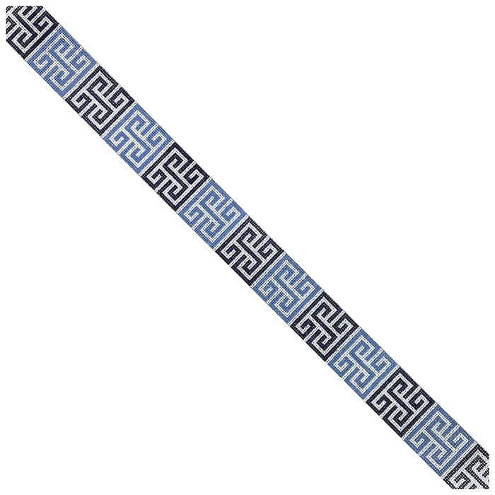 Greek Key Square Belt Blues Painted Canvas Chris Lewis Distributing - 1