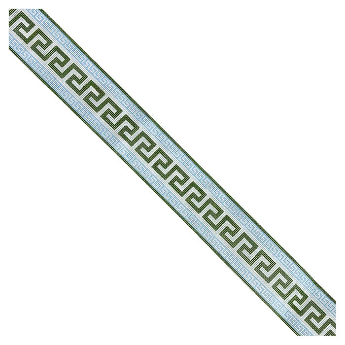 Greek Key Strap Green/Blue Painted Canvas Thorn Alexander - 1