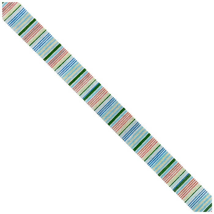 Green and Blue Candy Stripes on 18 Painted Canvas Chris Lewis Distributing - 1