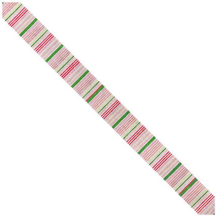 Green and Pink Candy Cane Stripes on 18 Painted Canvas Chris Lewis Distributing - 1
