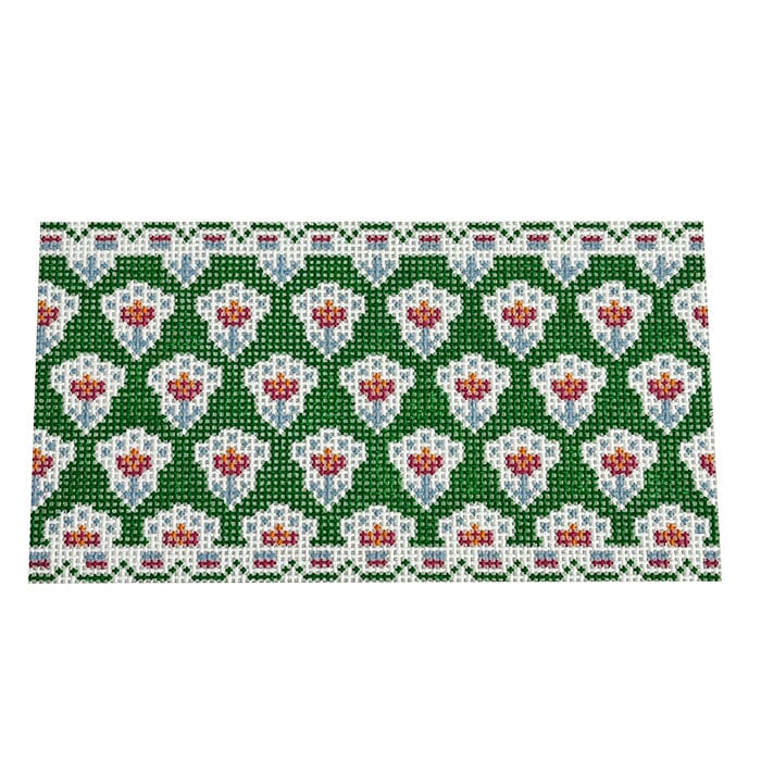 Green Province 3x6 Clutch Insert Painted Canvas Anne Fisher Needlepoint LLC - 1