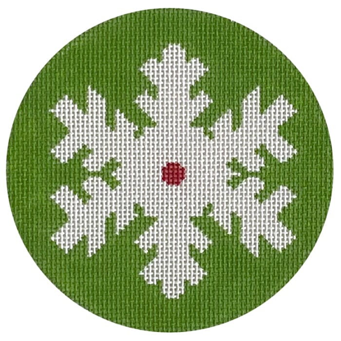 Green Simple Snowflake Painted Canvas Pepperberry Designs - 1