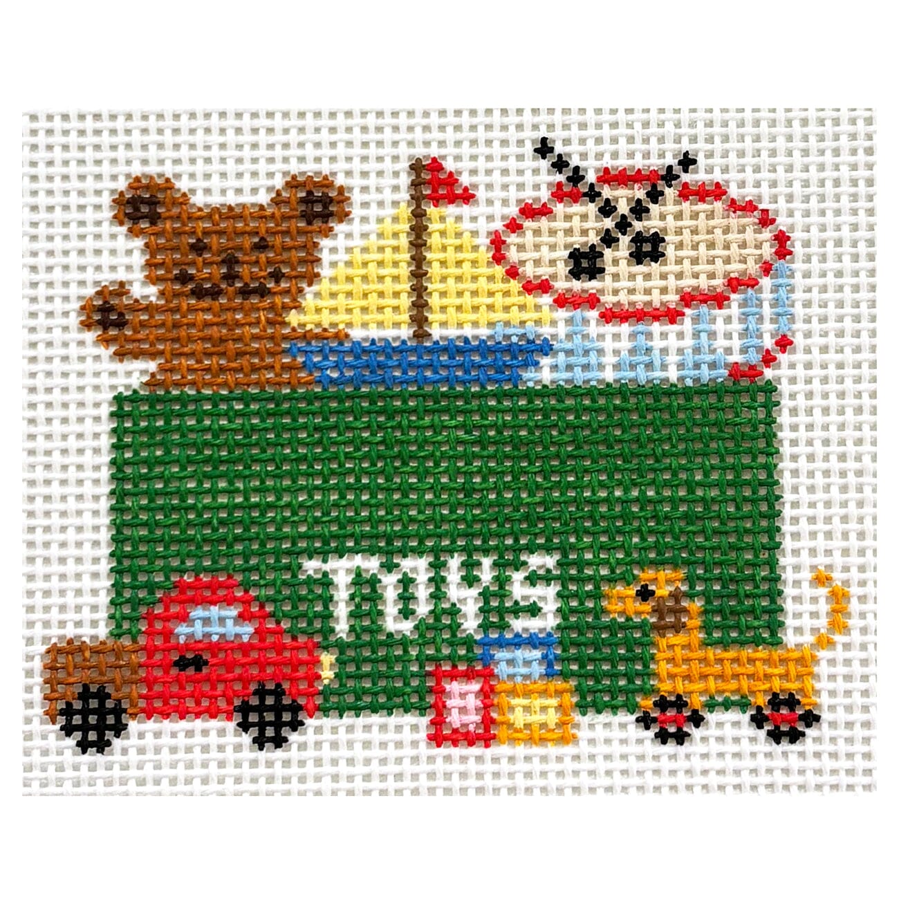 Green Toy Chest painted canvas Hello Tess - 1