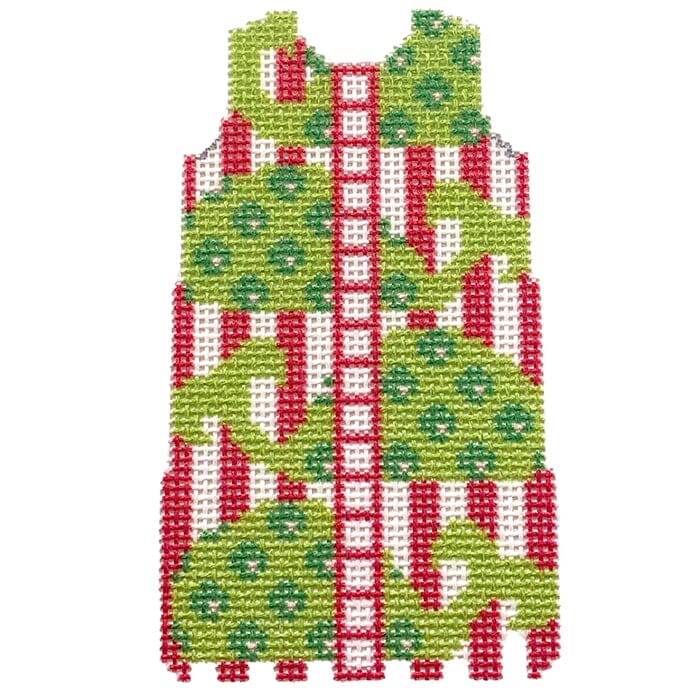 Green Whales Mini Shift Printed Canvas Two Sisters Needlepoint