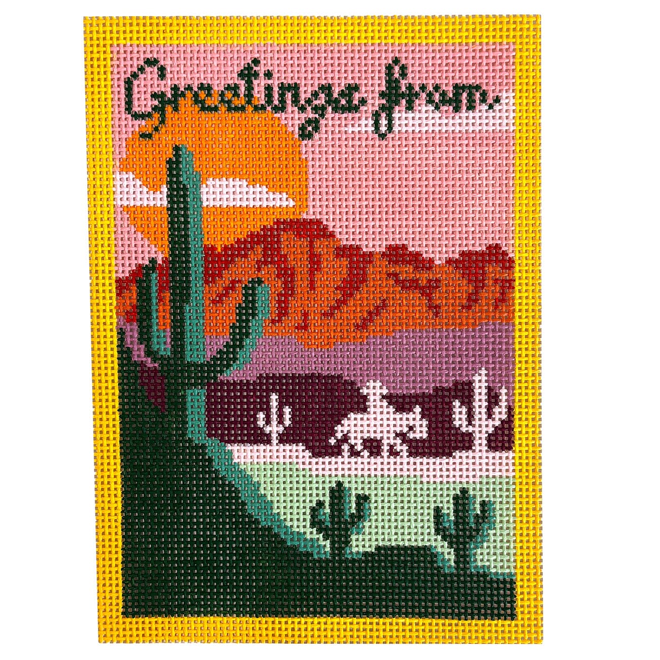 Greetings From... Way Out West Postcard Painted Canvas Morgan Julia Designs - 1