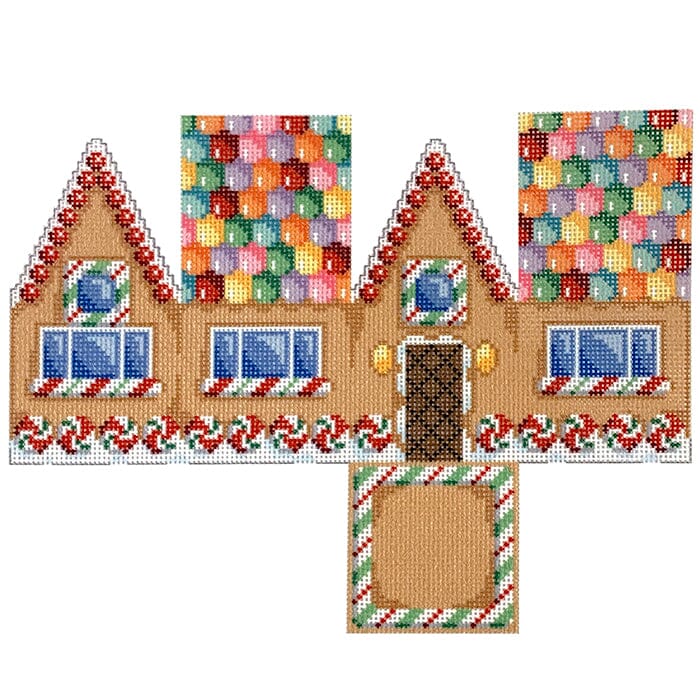 Gumdrop Roof Gingerbread Cottage Printed Canvas Two Sisters Needlepoint - 1
