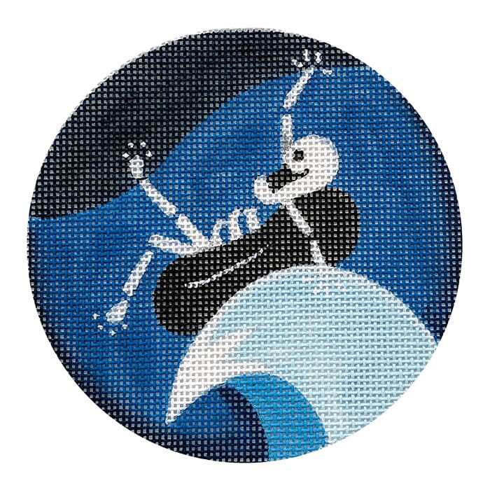 Halloween Tubing Spooky Round Painted Canvas Rebecca Wood Designs - 1