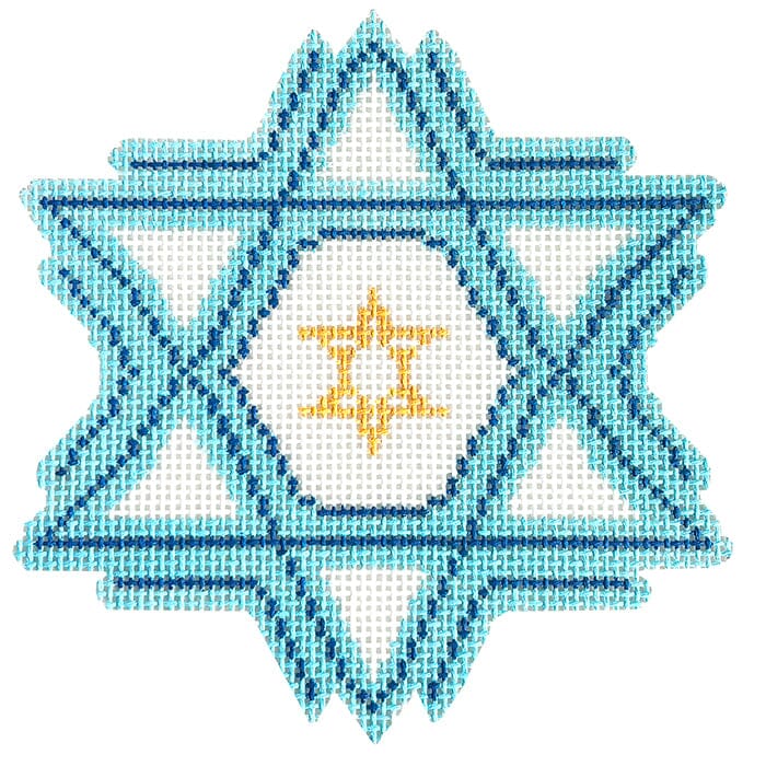 Hanukkah Snowflake 13 Painted Canvas Laura Love Designs - 1