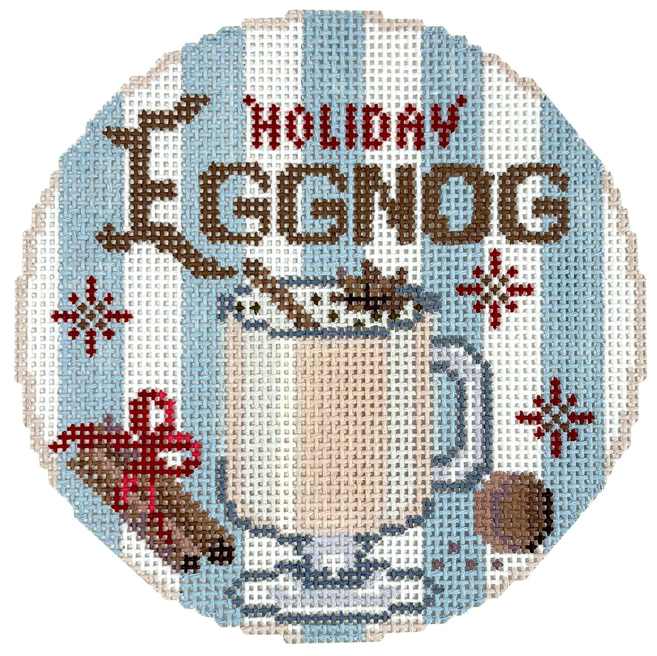 Happier Hour Coaster Eggnog Painted Canvas The Gingham Stitchery - 1