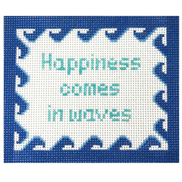 Happiness Comes in Waves Painted Canvas Stitch Its - 1