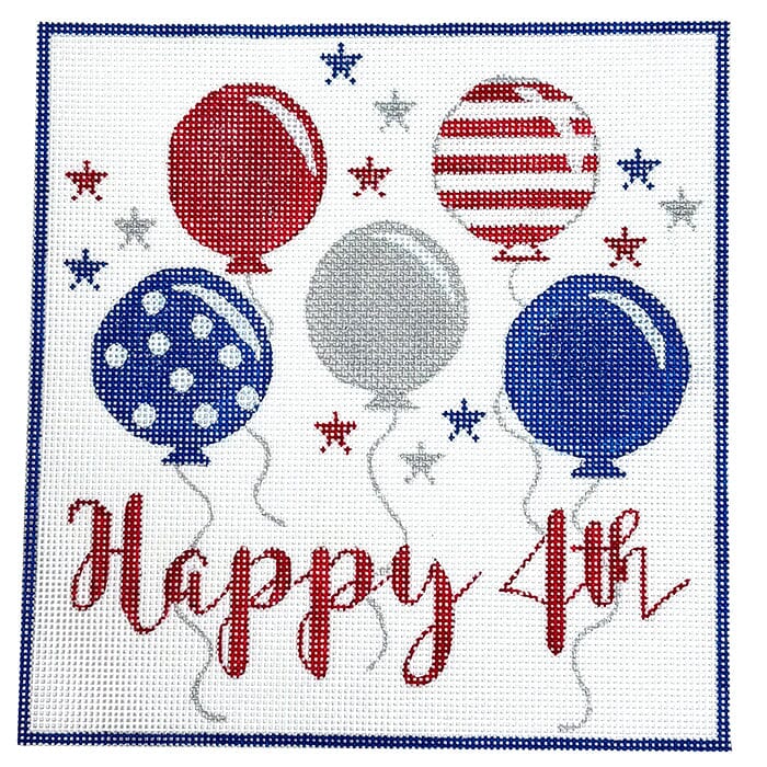 Happy 4th Balloons Square Painted Canvas A Poore Girl Paints - 1