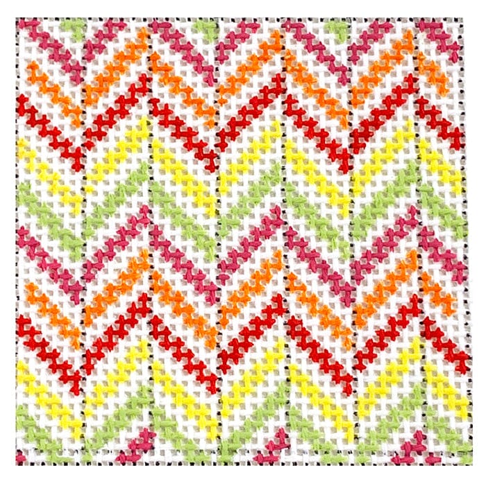 Happy Chevron Tropical Insert Painted Canvas Kristine Kingston - 1