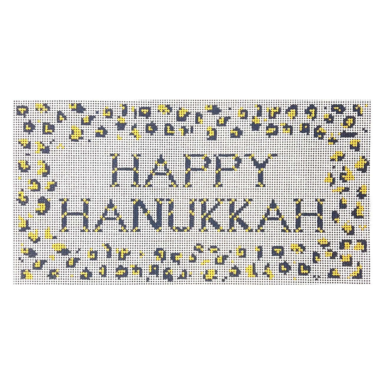 Happy Hanukkah Painted Canvas The Gingham Stitchery - 1