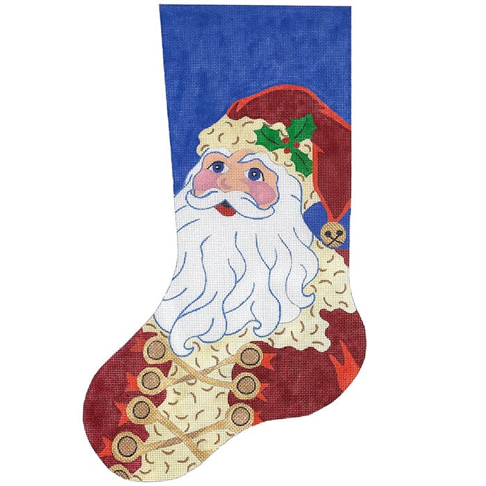 Happy Santa Stocking Painted Canvas The Meredith Collection - 1