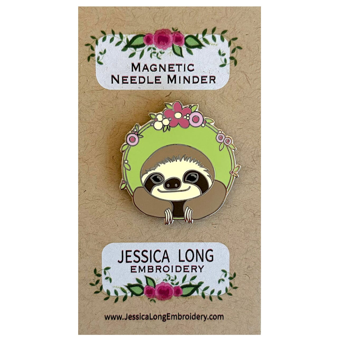 Happy Sloth Needle Minder Accessories Jessica Long Embroidery - 1