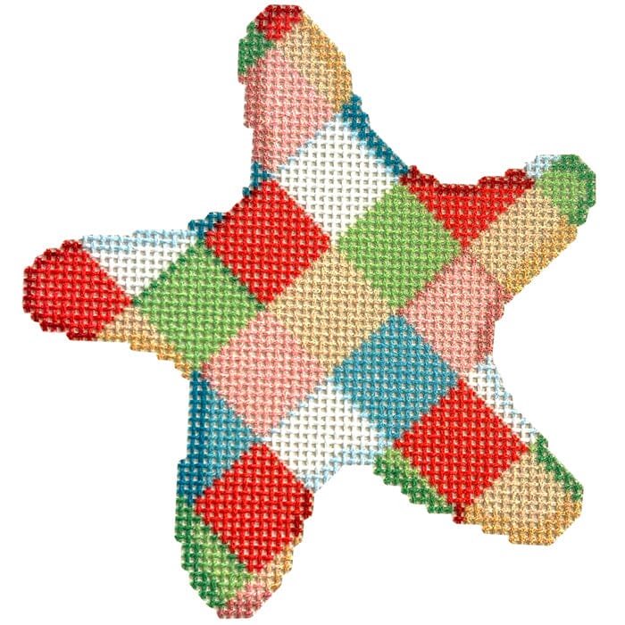 Harlequin Starfish Printed Canvas Two Sisters Needlepoint