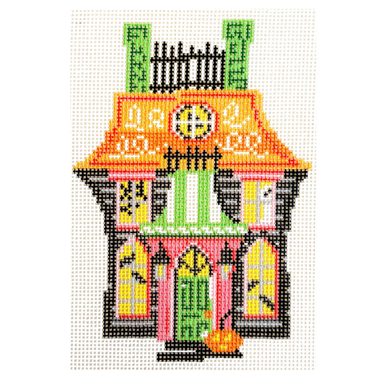 Haunted House 2 Orange Roof Printed Canvas KCN Designers - 1