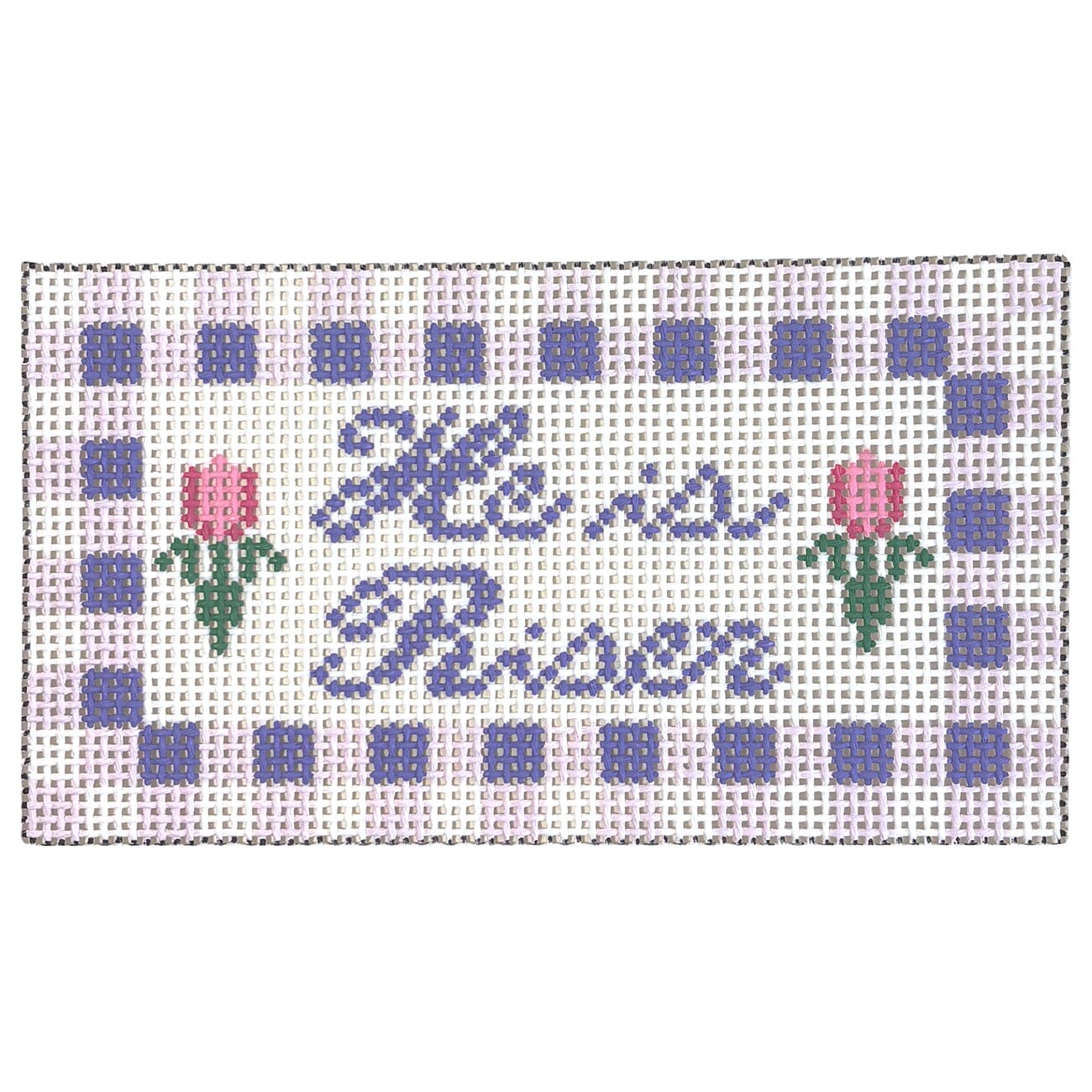 He is Risen Purple Gingham Painted Canvas Atlantic Blue Canvas - 1