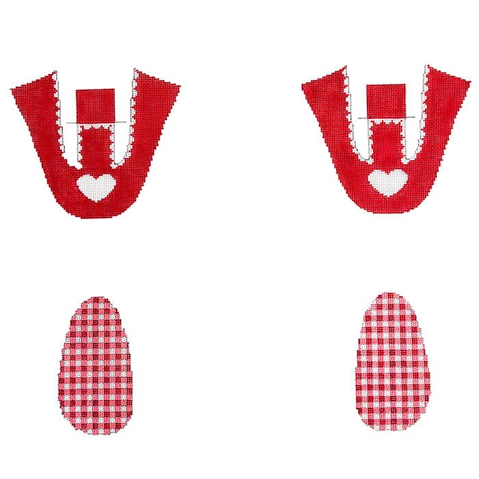 Heart Baby Booties Painted Canvas The Gingham Stitchery - 1