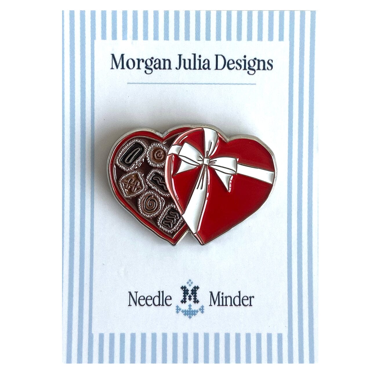 Heart Box of Chocolates Needleminder Painted Canvas Morgan Julia Designs - 1