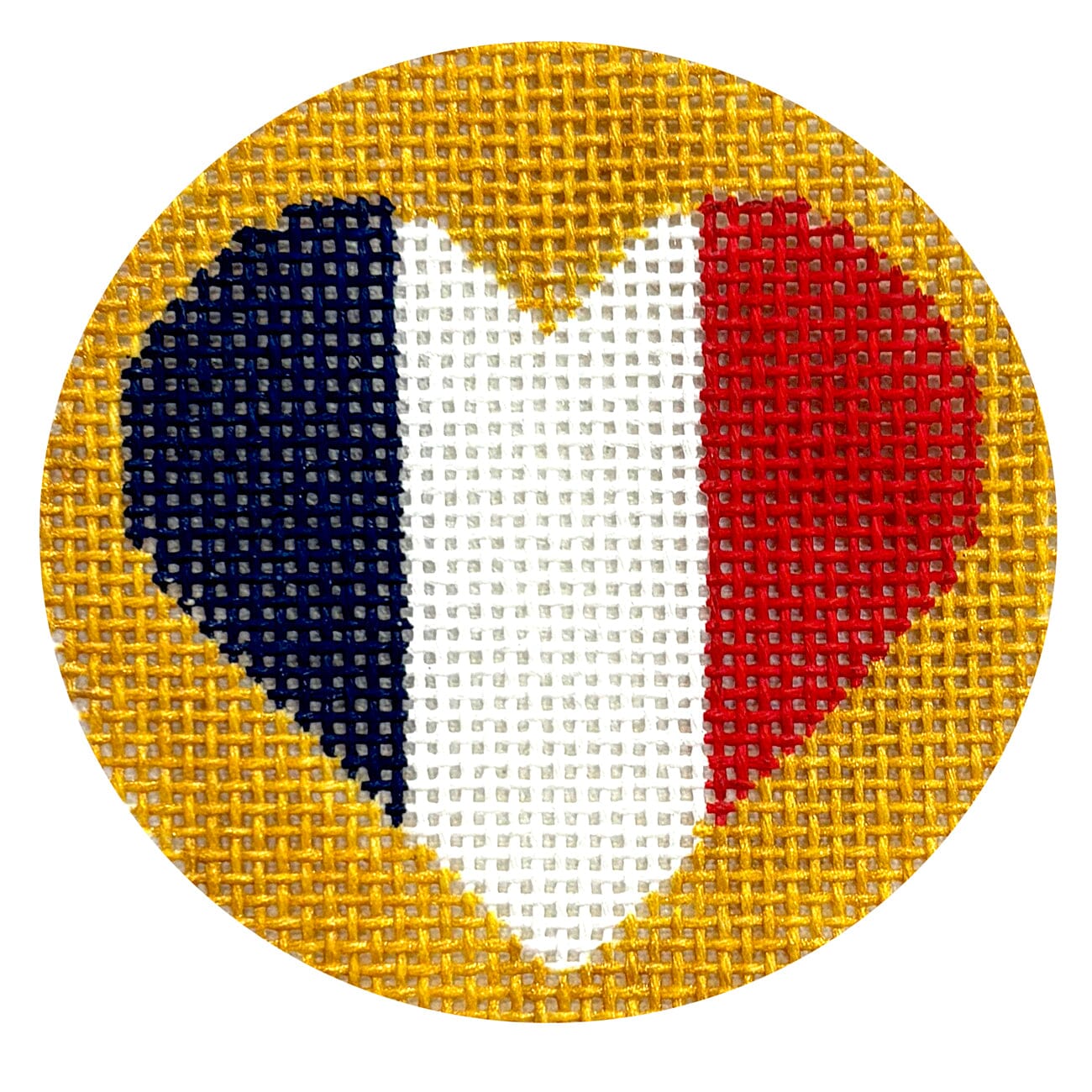 Heart Flag France Painted Canvas MF Needlepoint - 1