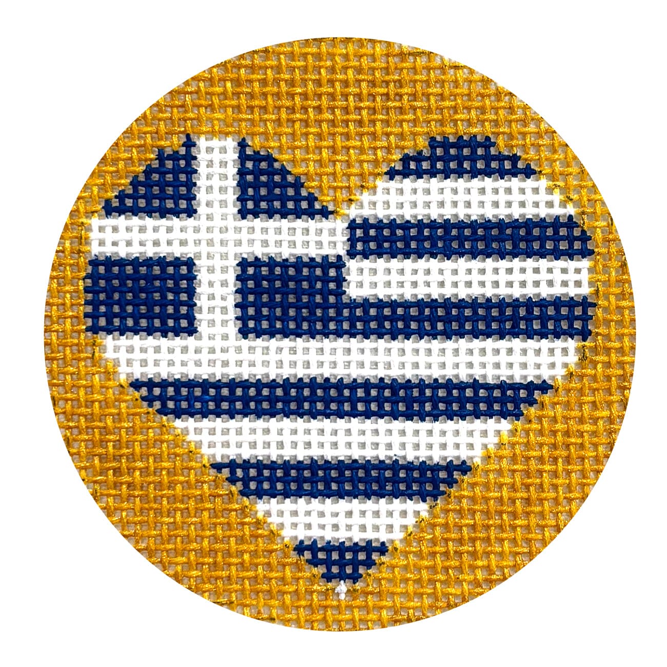 Heart Flag Greece Painted Canvas MF Needlepoint - 1
