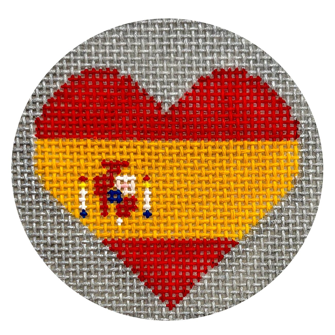 Heart Flag Spain Painted Canvas MF Needlepoint - 1