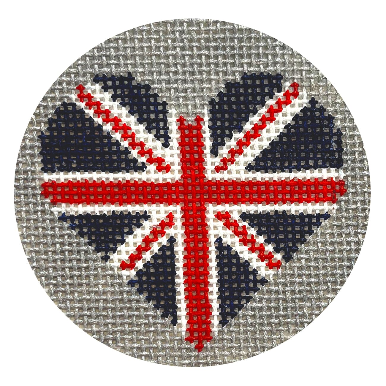 Heart Flag Union Jack Painted Canvas MF Needlepoint - 1