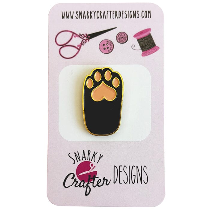 Heart Paw Pad Needleminder Black Accessories Snarky Crafter Designs - 1